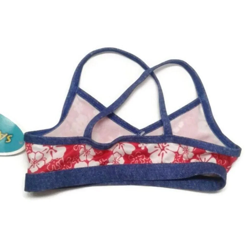 Sand N Sun 3T Girls Hawaiian Floral Tankini Swim Bathing Suit Top Only NEW